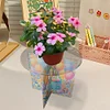 Acrylic Butterfly Round Flower Pot Riser Potted Plant Holder Rack Kit