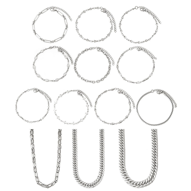 Minimalist Geometric Star 304 Stainless Steel Bracelets Necklace