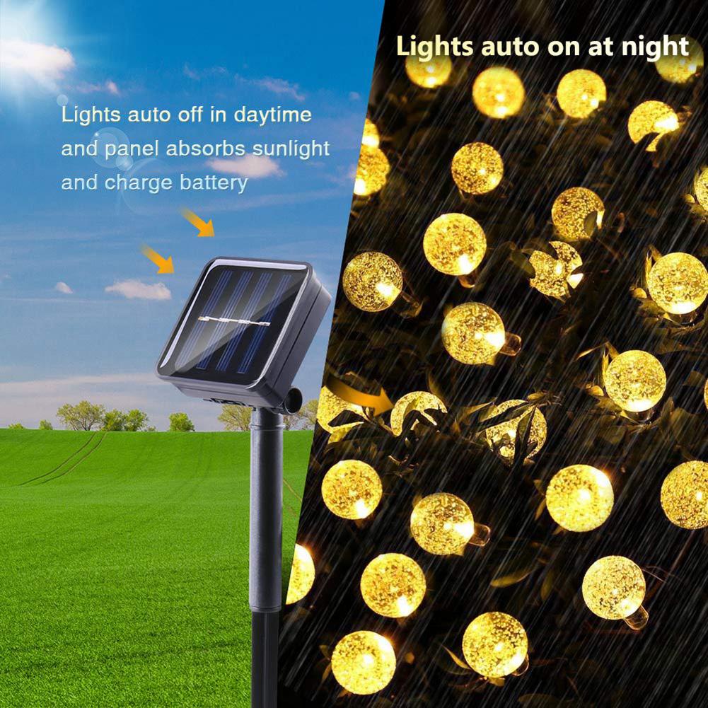 

10M LED Solar Crystal Ball Waterproof Fairy-Curtain String Night Light, 501 Original