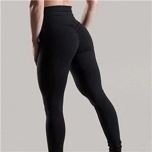 Women  Modis Leggings Fashion Solid Ankle-Length Ass Pleated Leggings High Waist Push Up Elastic Casual Fitness Legging