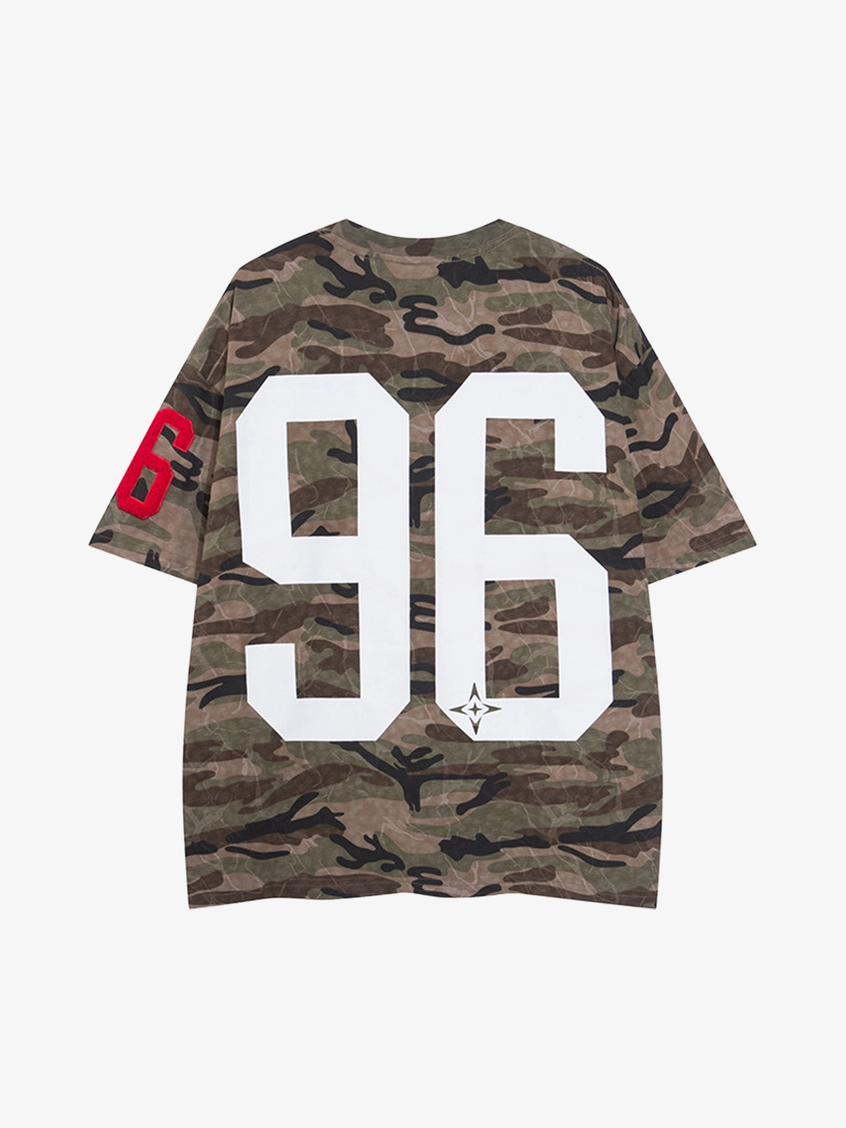 Camouflage Act Chic Camouflage Embroidery Number Print Tee Back