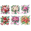 (US Local)6Pcs Acrylic Bouquet Diamond Painting Fridge Stickers for Fridge Whiteboards