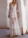 Gauze Crochet Half Sleeves Maxi Dress