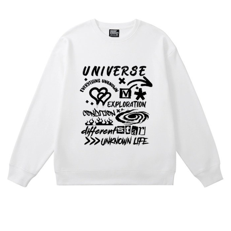 Women Universe Graffiti Print Sweatshirt