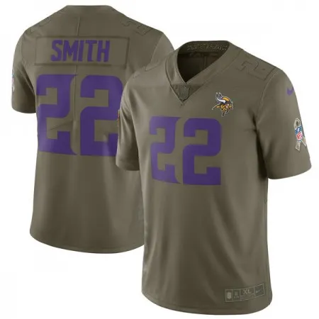 Youth  Minnesota Vikings #22 Harrison Smith Olive Salute To Service Limited Stitched NFL Jersey