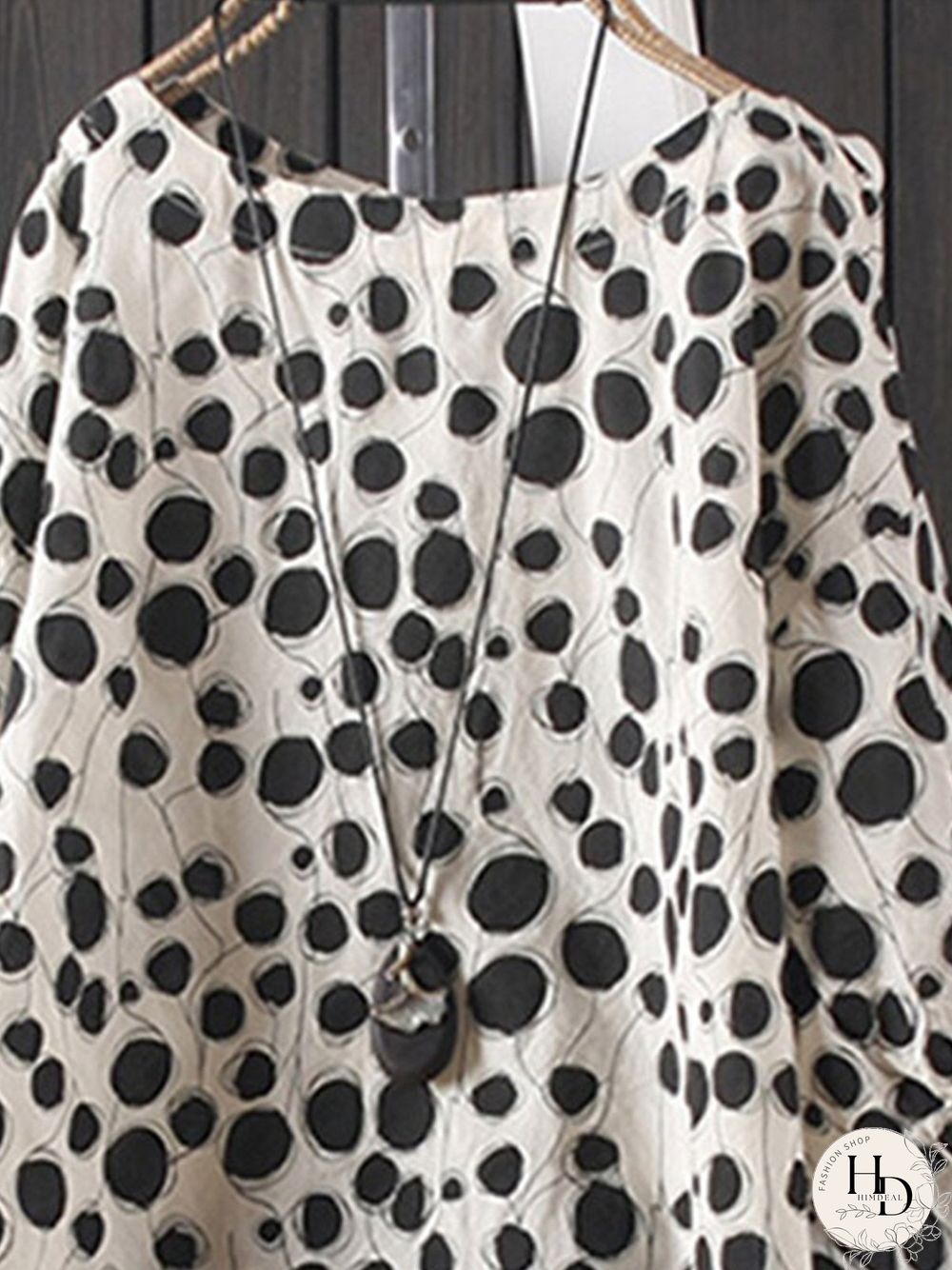 Polka Dots Floral-Print Casual T-shirt