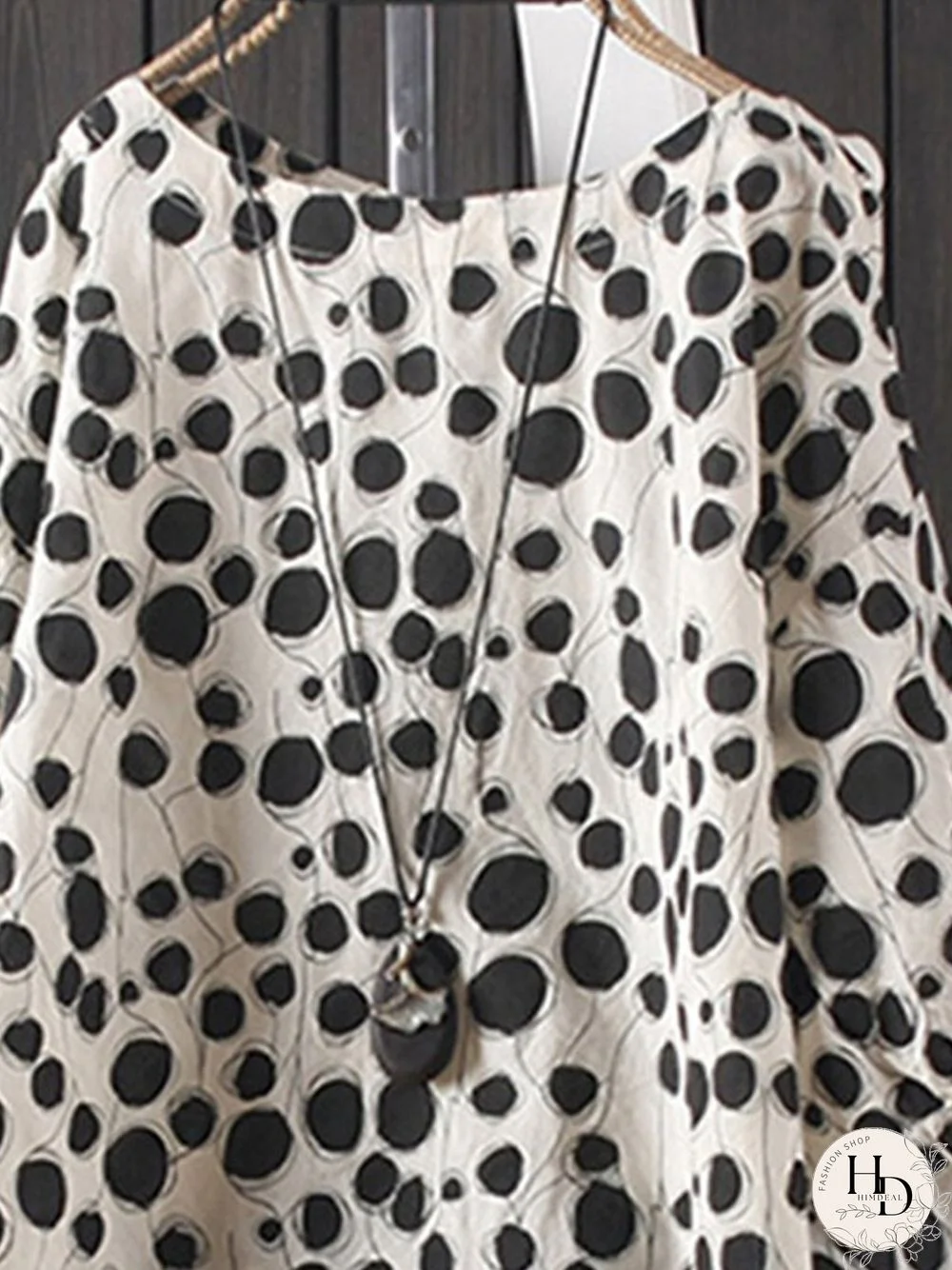 Polka Dots Floral-Print Casual T-shirt