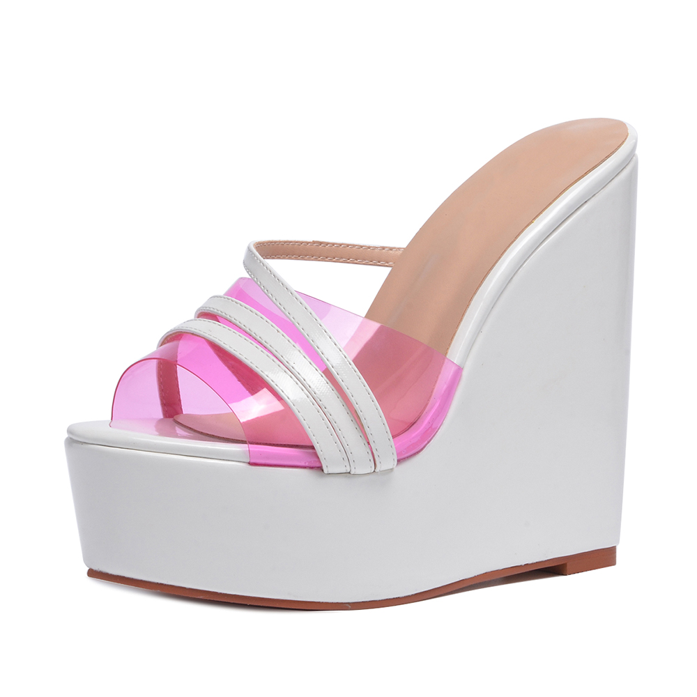 Block Heel Open Toe Sandals Wedge Slingback Mules