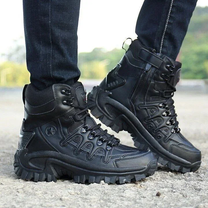 Dallader Men Outdoor Waterproof Non-Slip Hiking Boots Combat Boots