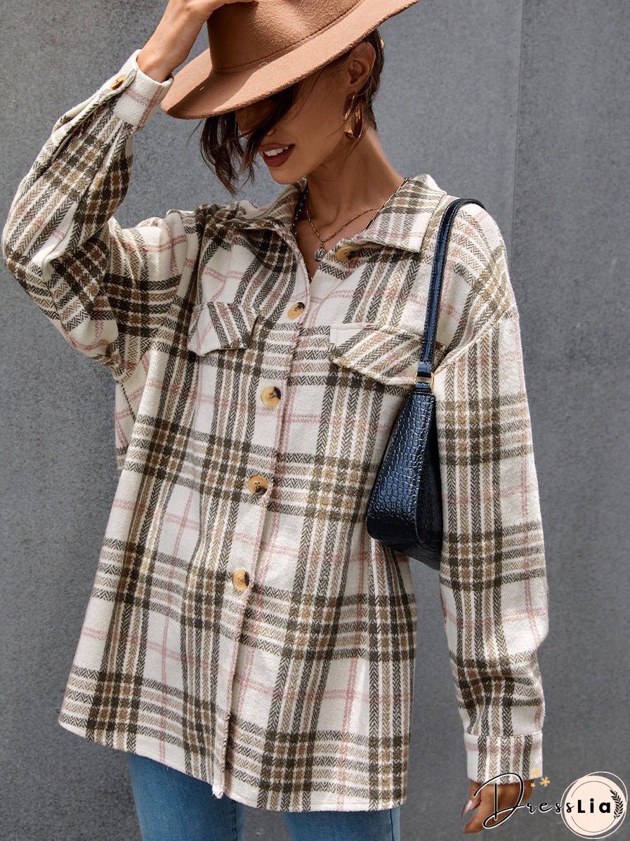 Plaid Flannel Shacket Jacket Women