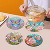 4PCS Diamond Painted Acrylic Butterfly Placemats Insulated Dish Mats with Holder