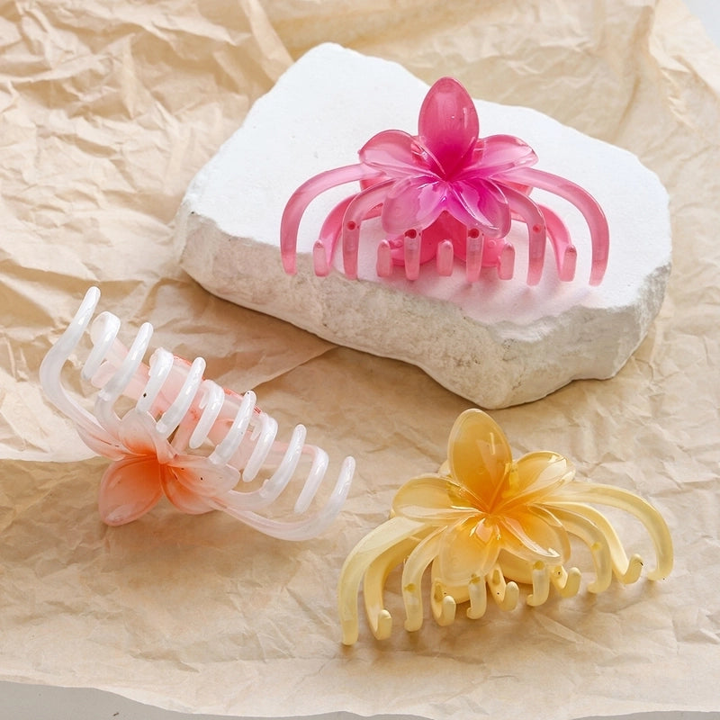 Women’s Casual Minimalist Flower Plastic Resin Stoving Varnish Hair Claws