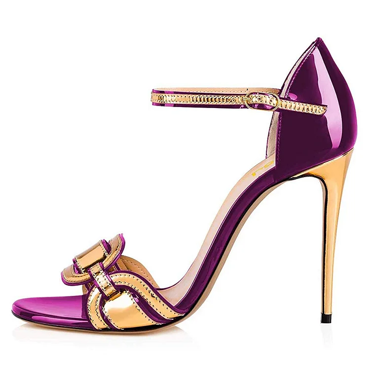 Ankle Strap Purple Sandals Prom Shoes on Luulla