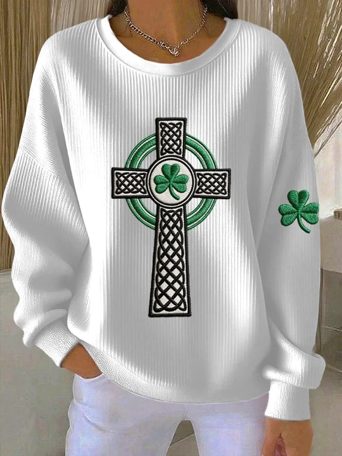 Women's St Patrick's Day Printed Sweatshirt 
