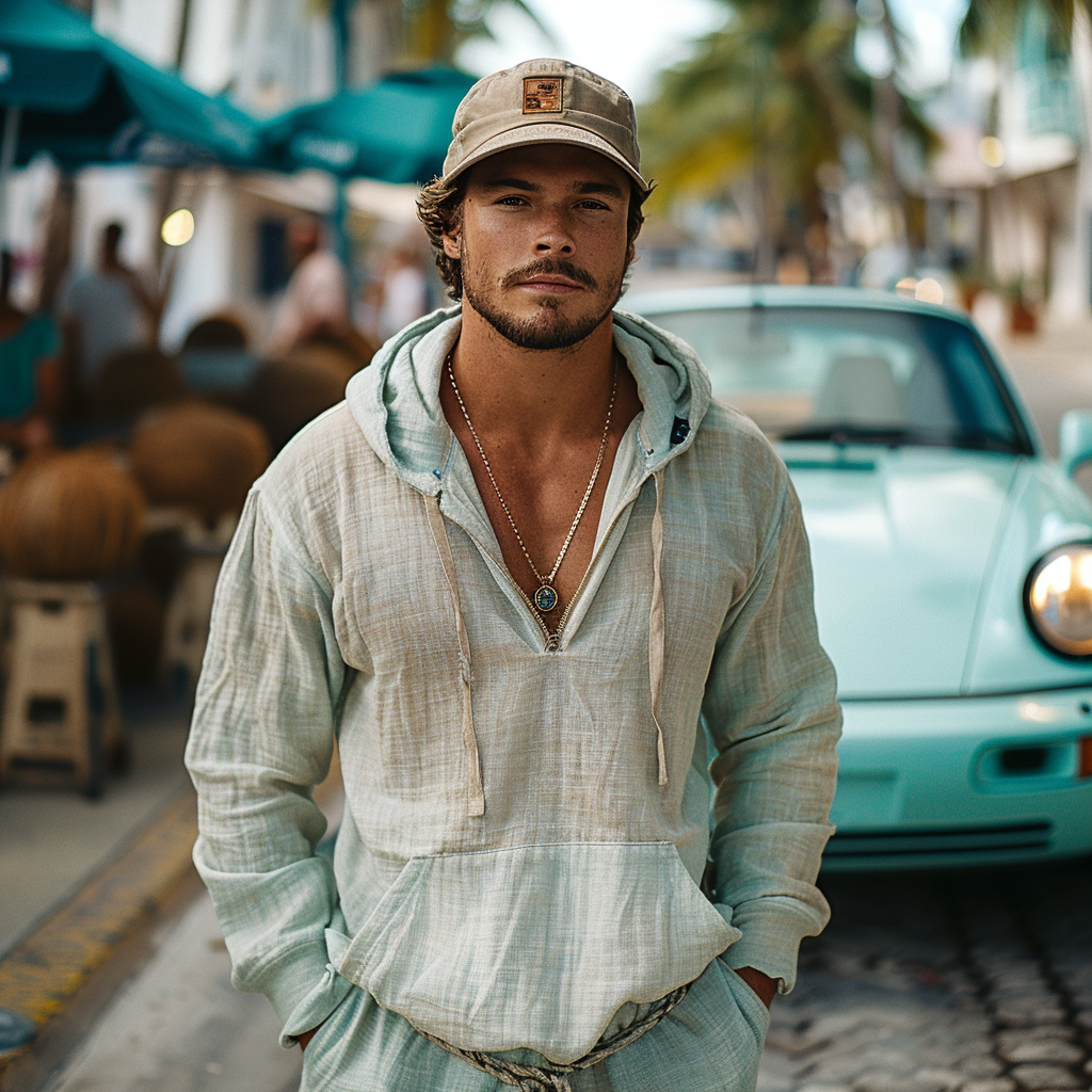 Men's Linen Hooded Shirt-inspireuse