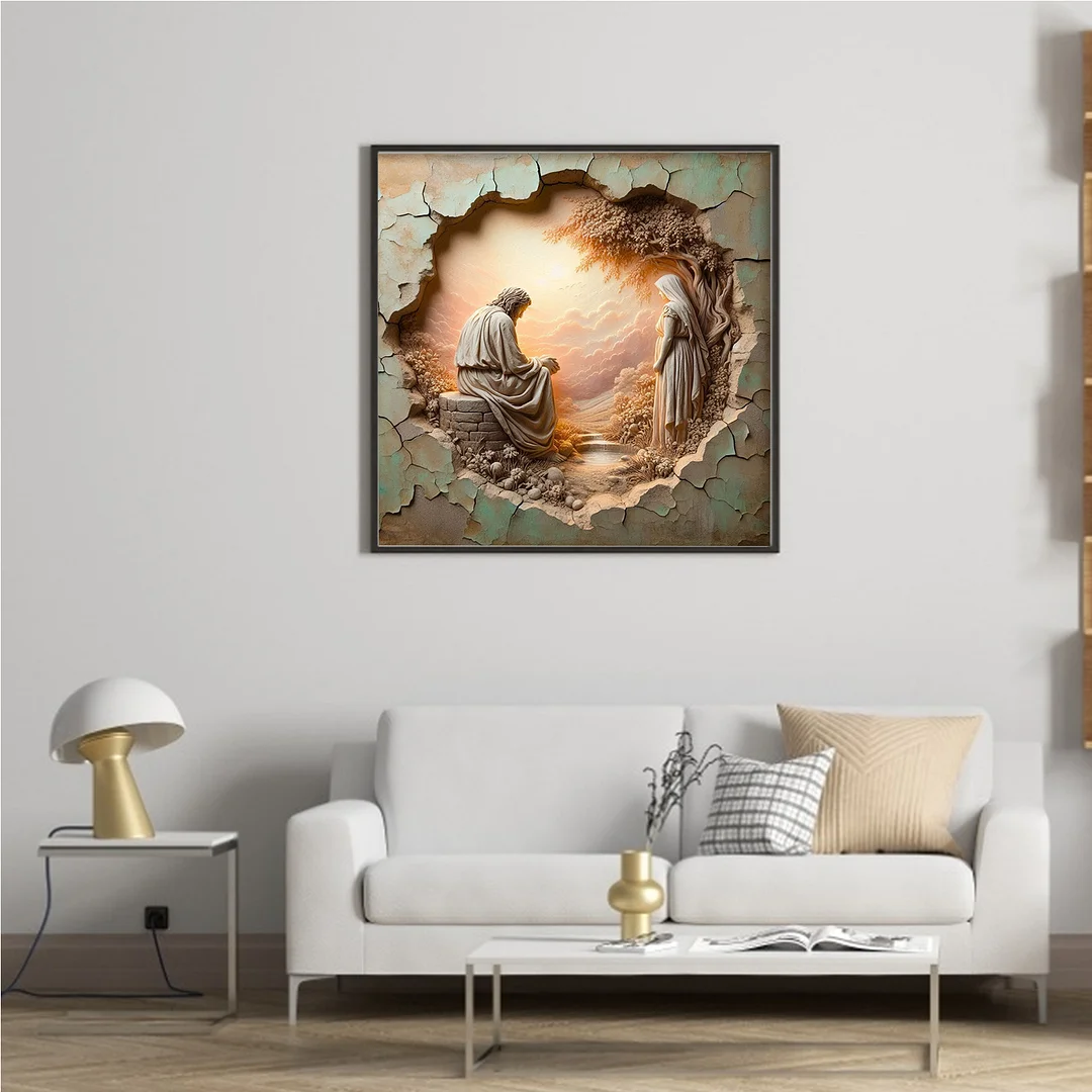 Priest B Full 14CT DIY Counted Cross Stitch Kits 40x40cm for Adults Home Decor