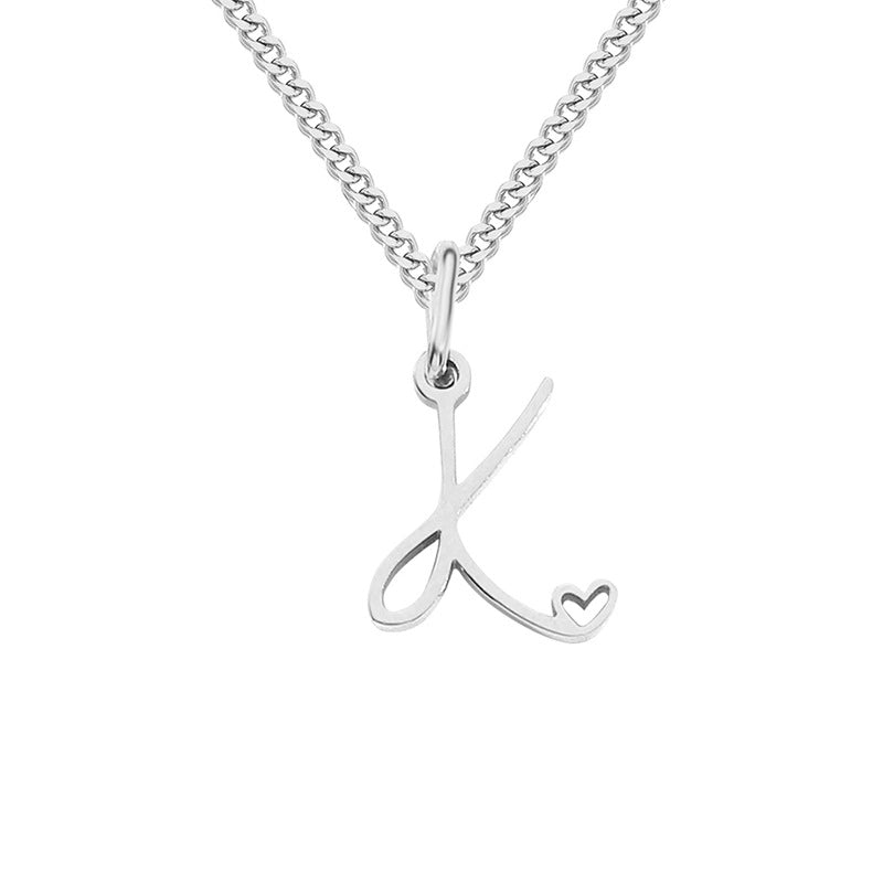 Stainless Steel Minimalist Plating Letter Solid Color Pendant Necklace