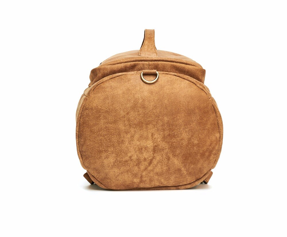 Bottom Display of Woosir Genuine Leather Cylindrical Backpack 