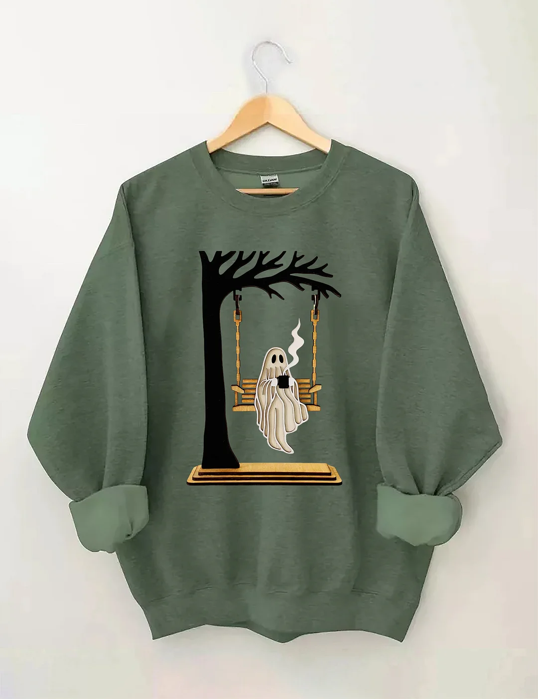 Chilling Ghost On Swing Sweatshirt