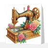 (Pre-Framed)Sewing Mechine-Special Shape Diamond Painting Kit(25x25cm)