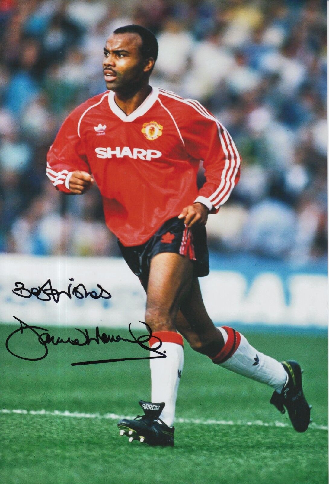 Danny Wallace Hand Signed Manchester United 12x8 Photo Poster painting.