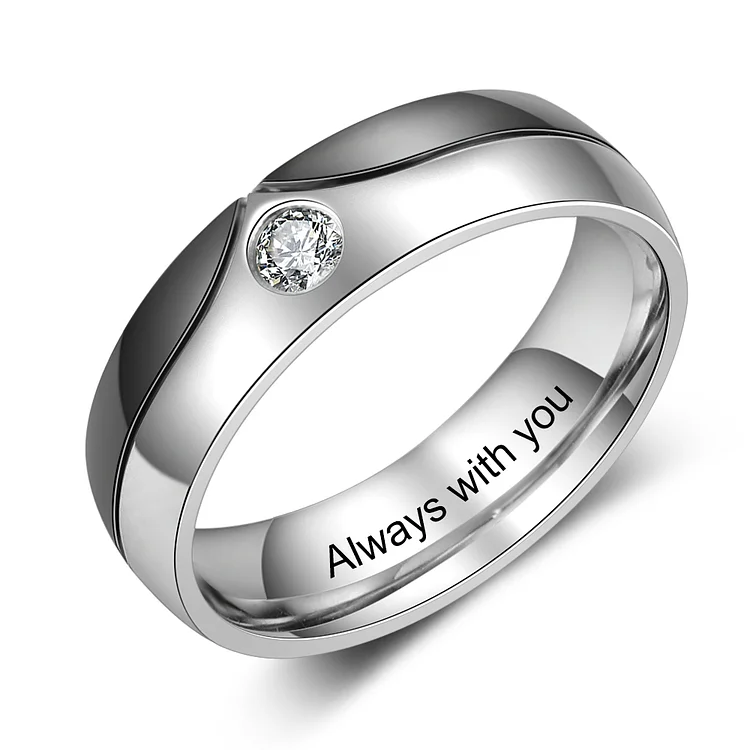 Personalized Couple Ring Engrave Love Message Matching Rings Gift for Couple Friends BBF
