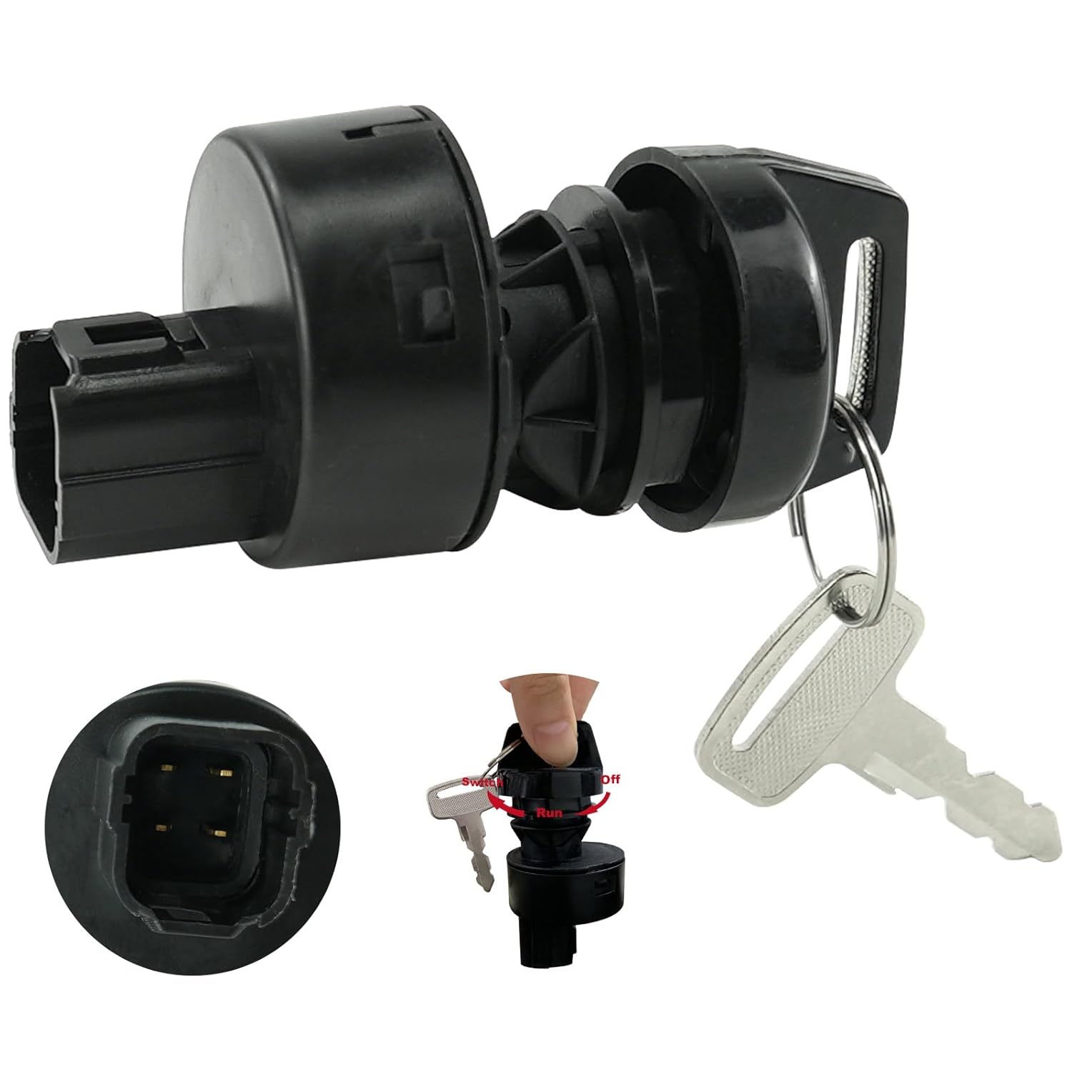 4015033 Ignition Key Switch for Po-laris Sportsman 450 850 1000XP Ranger 1000 1000XP Scrambler 850 3 Position 4 pins