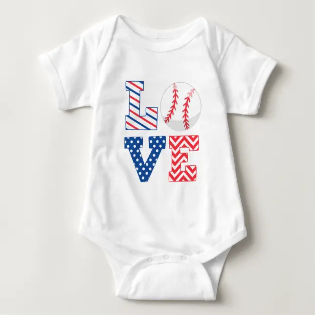 LOVE Baseball Baby Bodysuit|S50