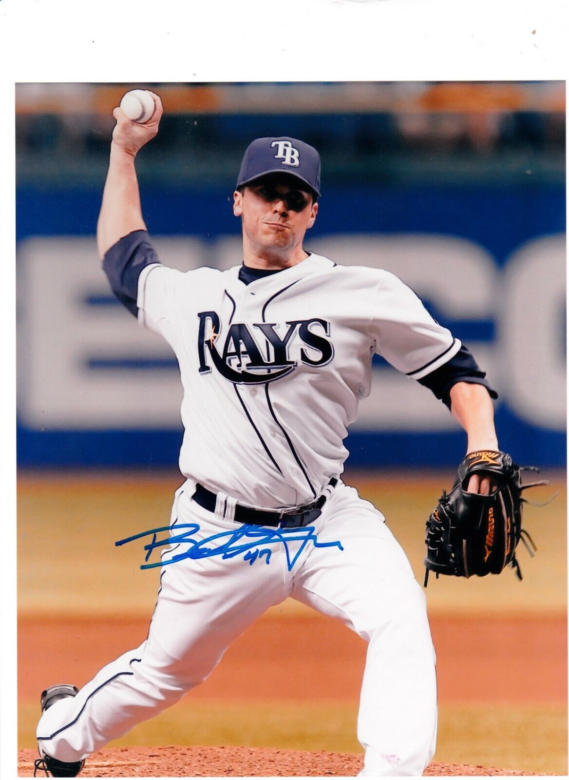 BRANDON GOMES TAMPA BAY RAYS ACTION SIGNED 8x10