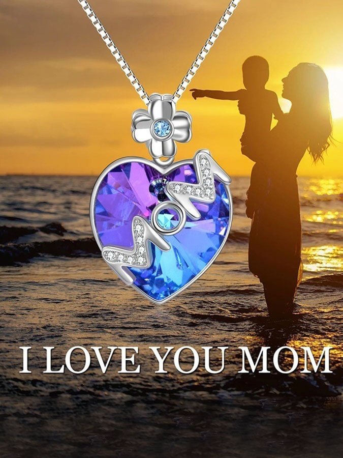 Mother&#039;s Day Flower Heart Necklace