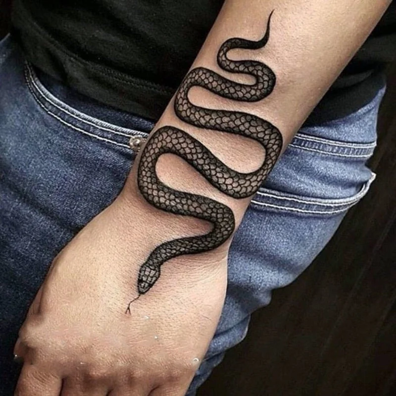 New Red Snake Temporary Tattoo Sticker Waterproof Men and Women Body Art Personality Cool Fake Tattoo Arm Thigh Tattoo Sticker