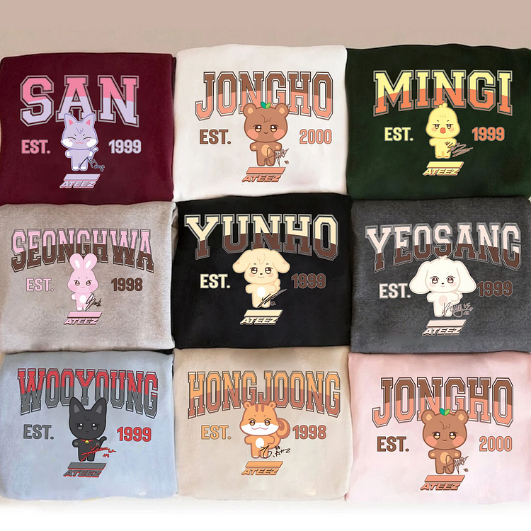 Ateez Members Aniteez Cartoon T-Shirt officialateezshop