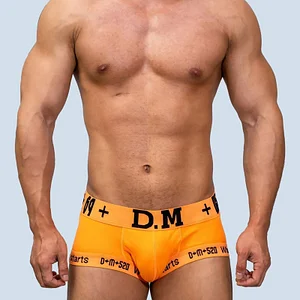 Letter Personality D.M Underwear Men's Fashion High Elastic Comfortable Pouch Cotton Boxer