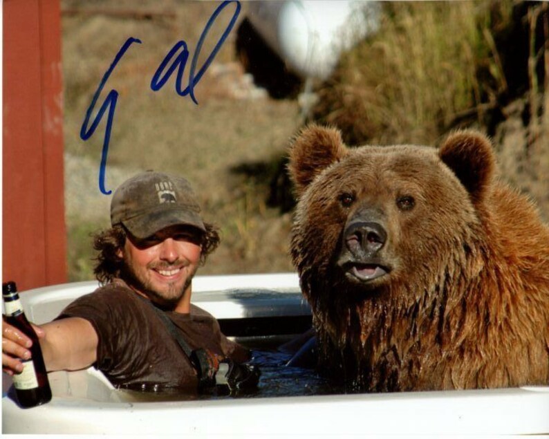 Casey anderson signed autographed grizzly bear hot tub 8x10 Photo Poster painting