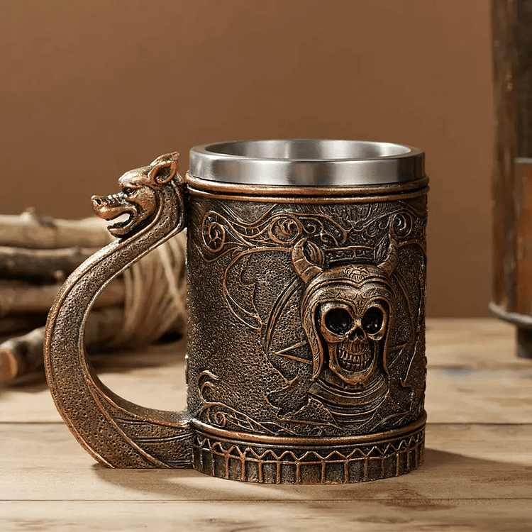 Coutureaura Dragon Handle Skeleton Beer Mug