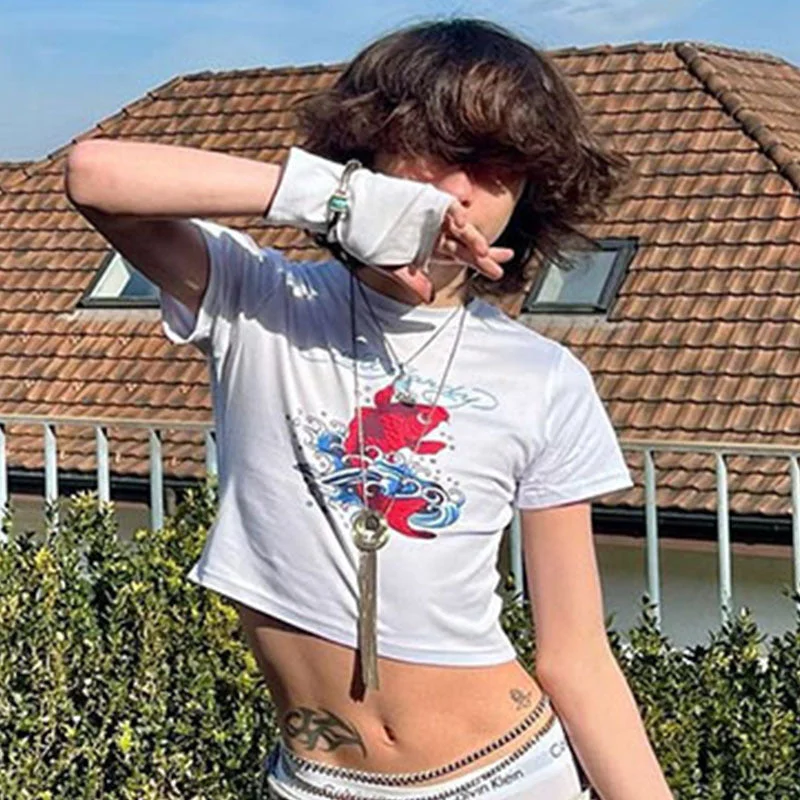 Uveng T-shirt Fashion Casual Short-sleeved Summer Blouses