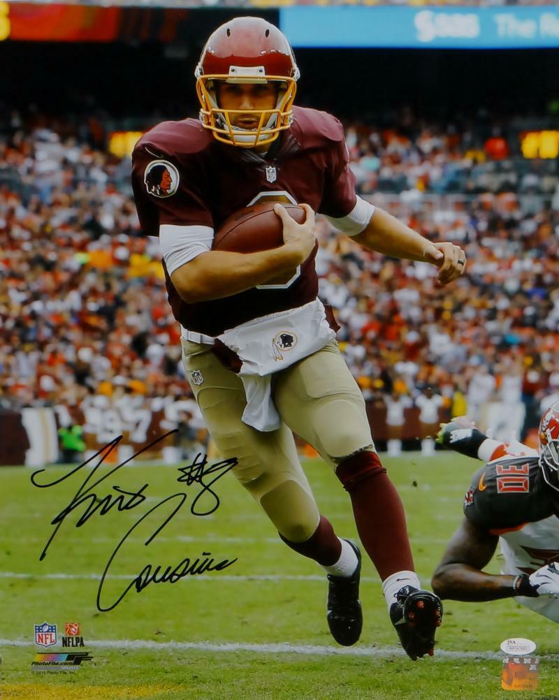 Kirk Cousins Autographed Washington Redskins 16x20 Running PF Photo Poster painting- JSA W Auth