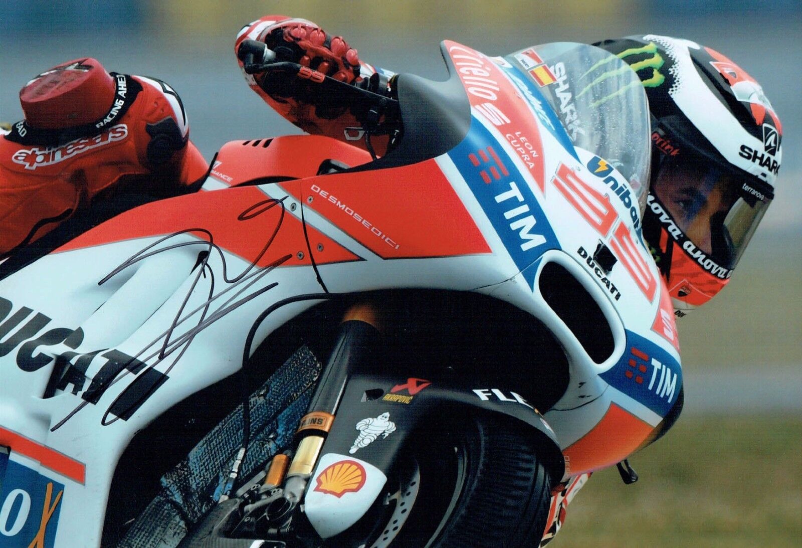 Jorge LORENZO 2017 SIGNED 12x8 Ducati Photo Poster painting 4 AFTAL COA Autograph