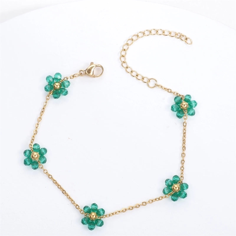 Sweet Flower Titanium Steel Bracelets In Bulk