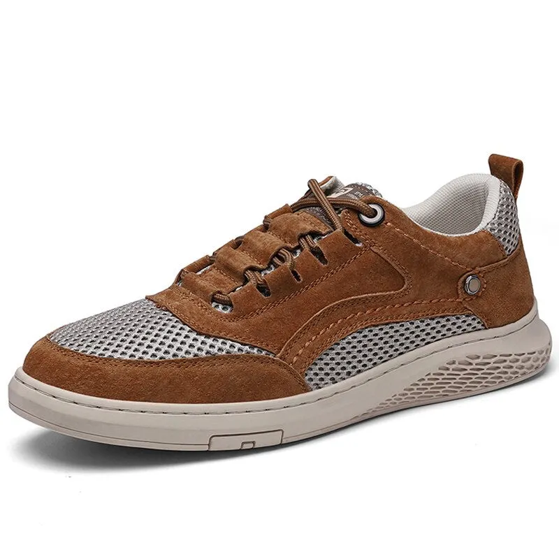 Classic Men's Casual Shoes Cow Genuine Leather Breathable Men's Sneakers Leather Outdoor Non-slip Men's Moccasins Men's Shoes