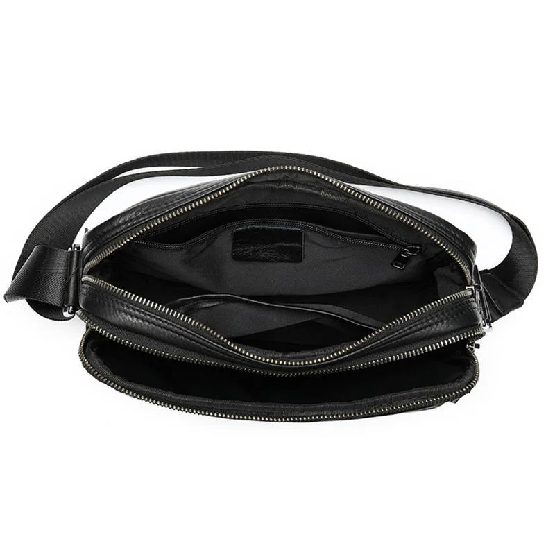 Business Shoulder Bag Adjustable Shoulder Strap Design Retro Leather Casual Crossbody Bag