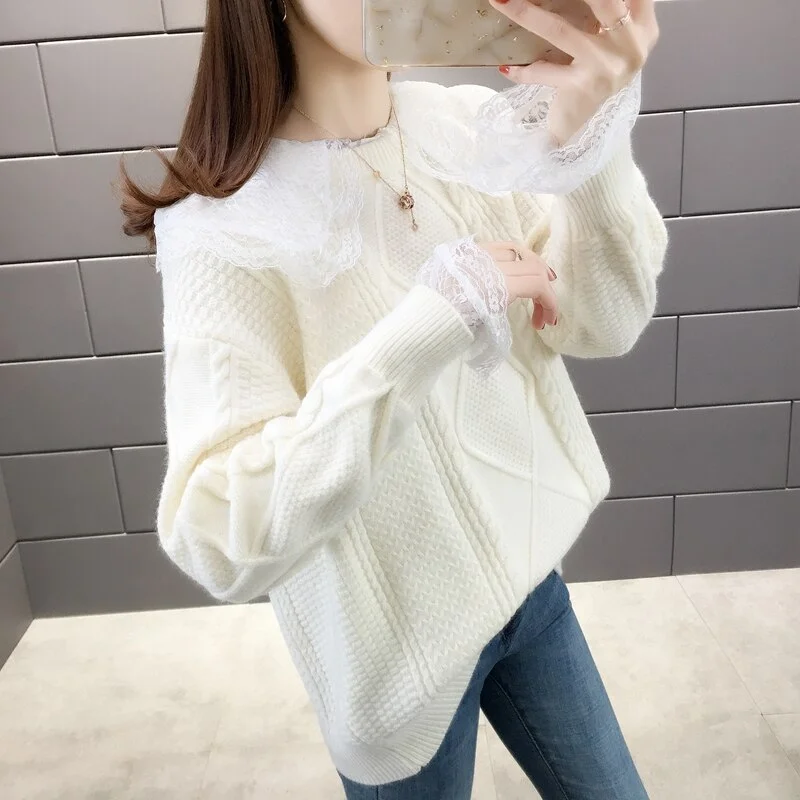Room 153934, no. 3 in 4 】 to film a new hollow lace render unlined upper garment sweater two-piece   75