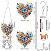 Acrylic Double Sided Flower Heart Crystal Wind Chimes Pendant Kit for Wall Decor
