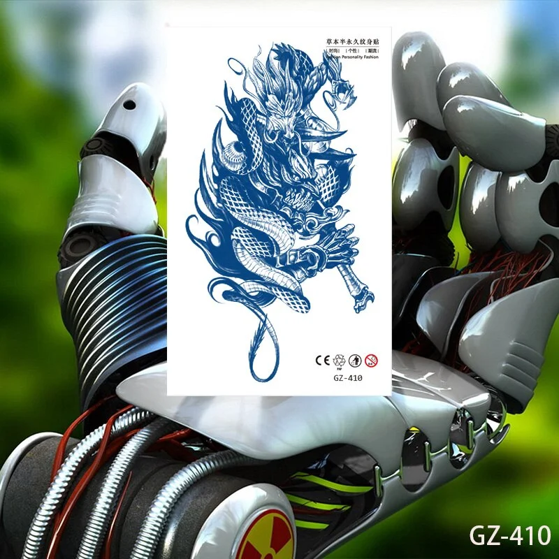 Temporary Waterproof Tattoo Stickers Seductive Snake Flower Ink Lasting Sexy Girls Arm Chest Waist Buttocks Realistic Fake Tatoo