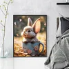 Rabbit In Tea Cup - 11CT Stamped Cross Stitch 40*50cm/15.75*19.69in