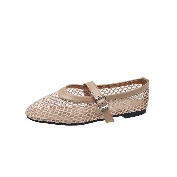 Yyvonne Metal Buckle Flat Sandals Women Wear 2025 Summer New Fashion Hollow Casual Sandals