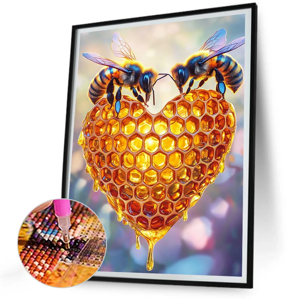 Diamond Painting - Full Round Drill - Flower Bee(Canvas|30*40cm)