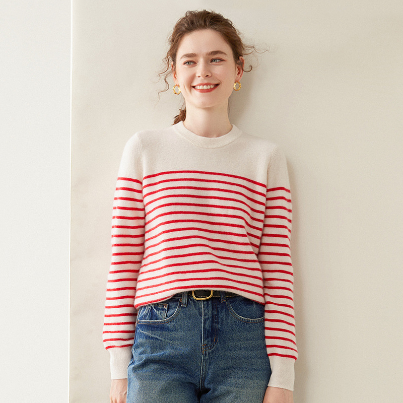 Striped cashmere 2024 sweater womens