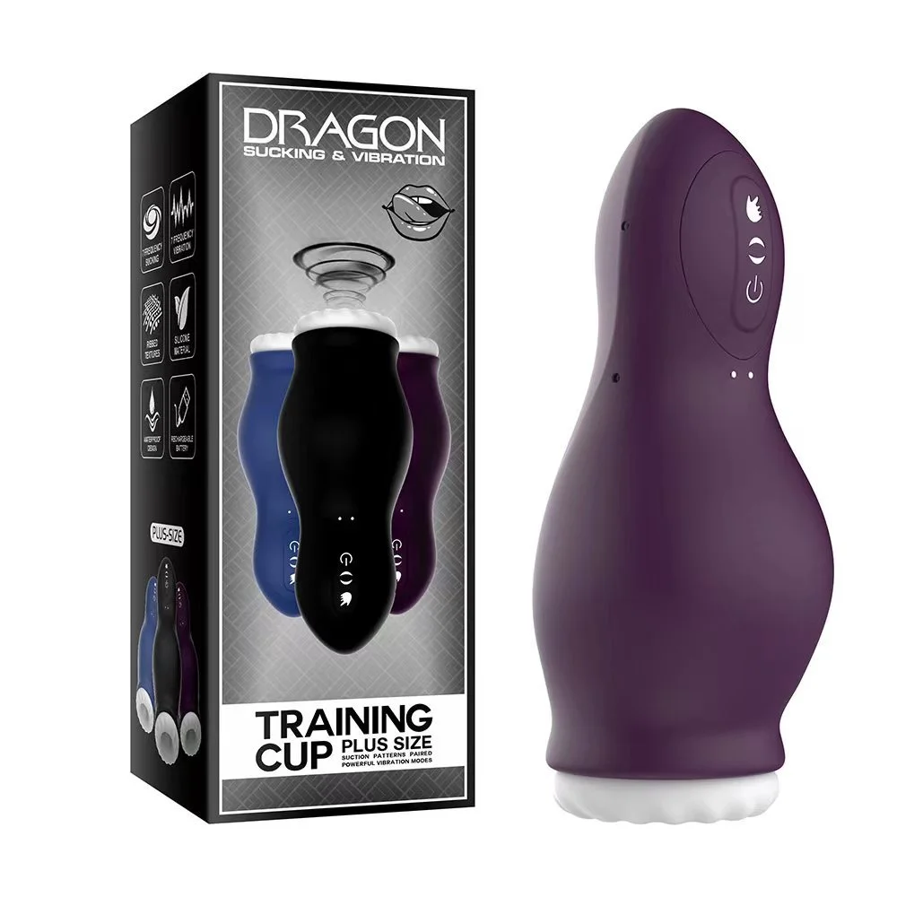 Automatic Sucking Vibrating Blowjob Male Masturbator in purple