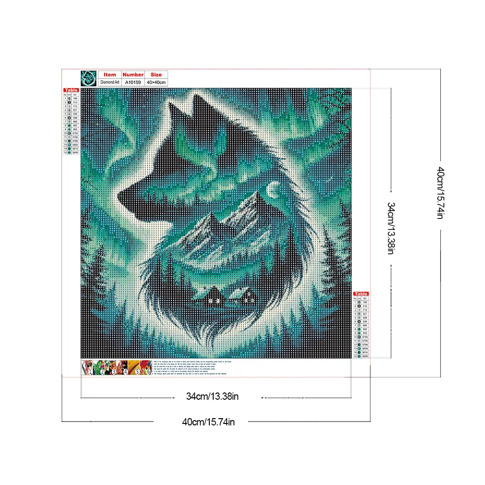 Diamond Painting - Full Round Drill - Aurora Wolf(Canvas|40*40cm)